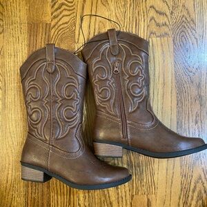 Cat and Jack Girl cowboy Brown Western Embroidered Mid-Calf Boots